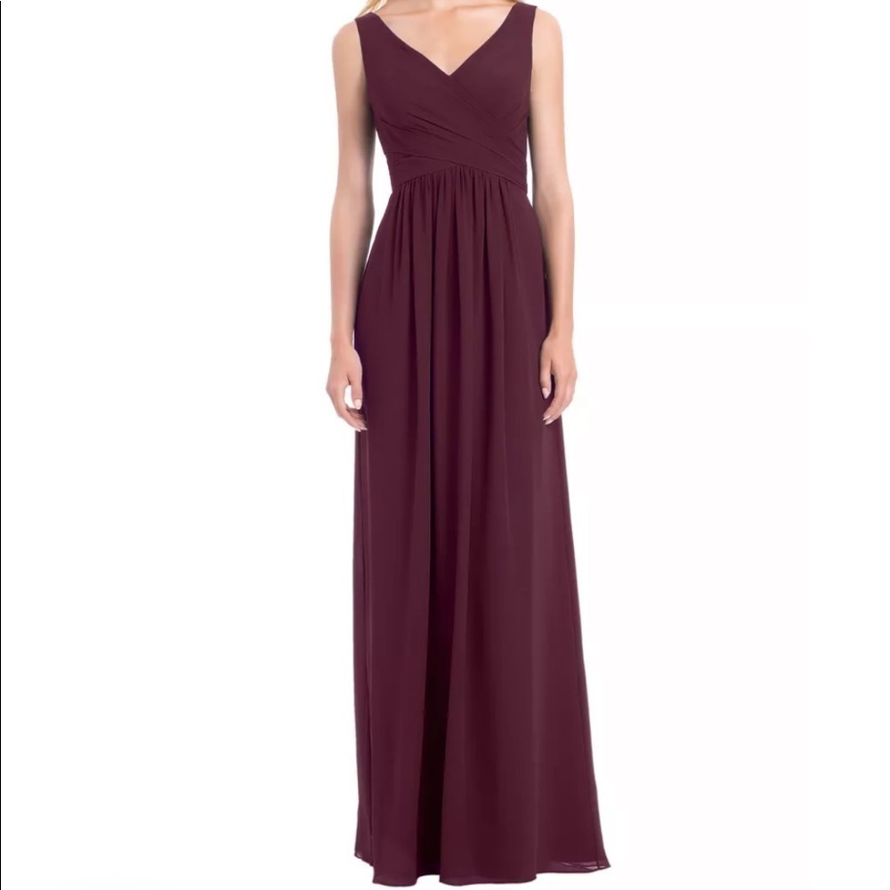 Bill Levkoff 1162 Wine Burgundy Regency Chiffon A-line Dress Bridesmaid 14
